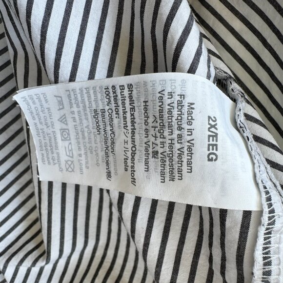 J. Crew Factory Black and White Striped Top - Picture 9 of 10